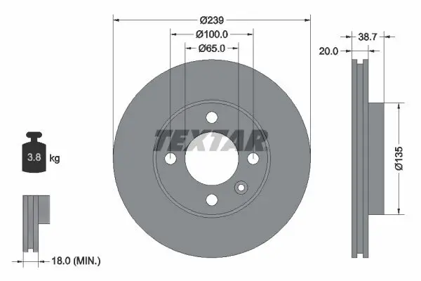 Bremsscheibe TEXTAR 92012103