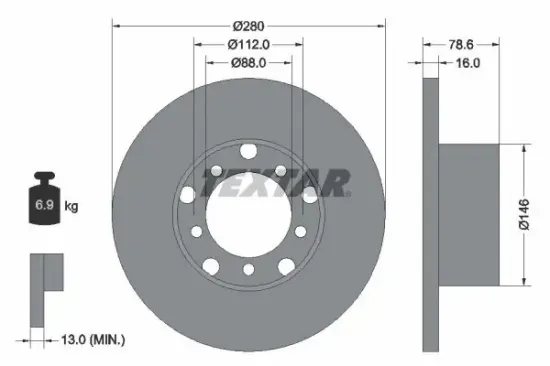 Bremsscheibe TEXTAR 93012400 Bild Bremsscheibe TEXTAR 93012400