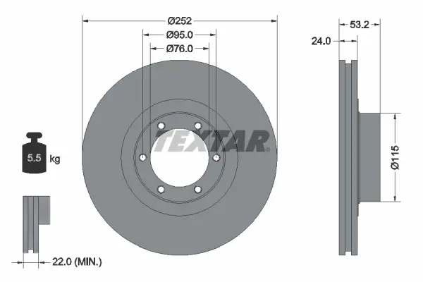 Bremsscheibe Vorderachse TEXTAR 92017203