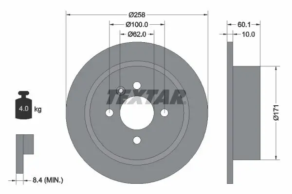 Bremsscheibe TEXTAR 92019200