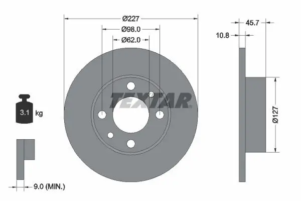 Bremsscheibe TEXTAR 92019300