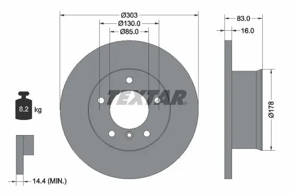 Bremsscheibe TEXTAR 92020300