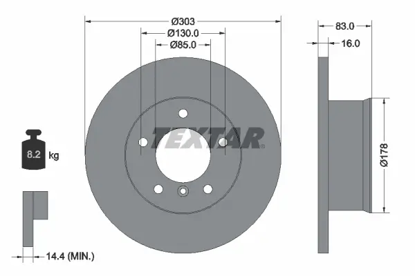 Bremsscheibe Vorderachse TEXTAR 92020300