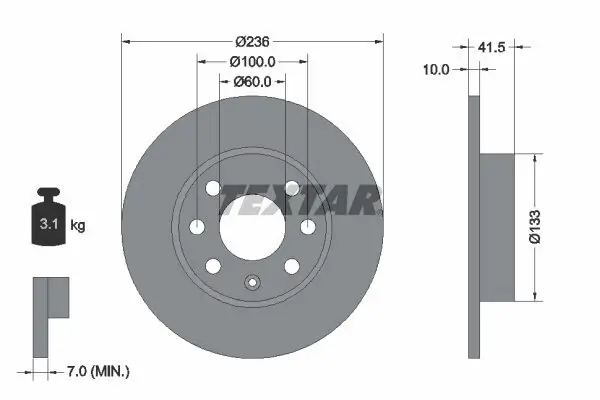 Bremsscheibe TEXTAR 92020800