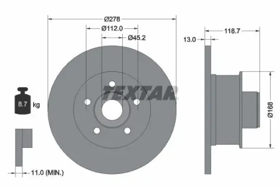 Bremsscheibe TEXTAR 92022000 Bild Bremsscheibe TEXTAR 92022000