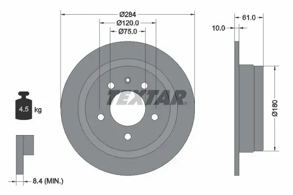 Bremsscheibe TEXTAR 92022400