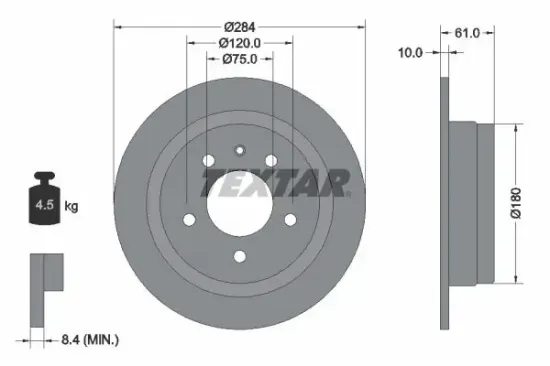 Bremsscheibe TEXTAR 92022400 Bild Bremsscheibe TEXTAR 92022400