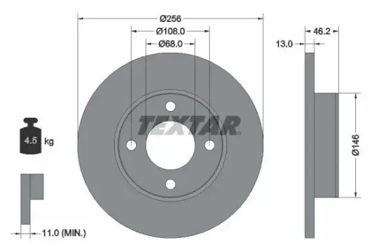 Bremsscheibe TEXTAR 92025900 Bild Bremsscheibe TEXTAR 92025900