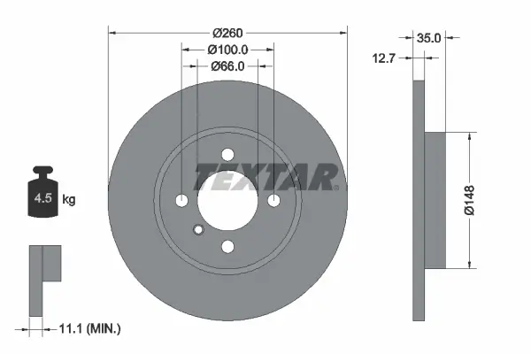 Bremsscheibe Vorderachse TEXTAR 92026400