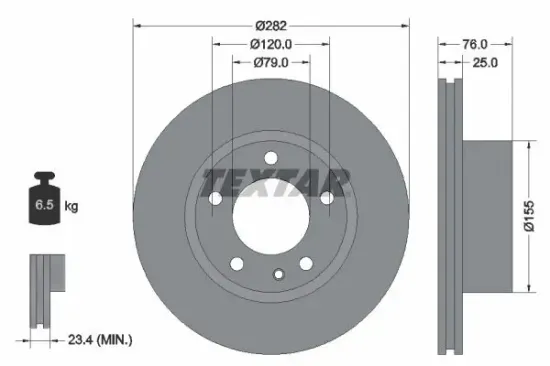 Bremsscheibe TEXTAR 92026700 Bild Bremsscheibe TEXTAR 92026700