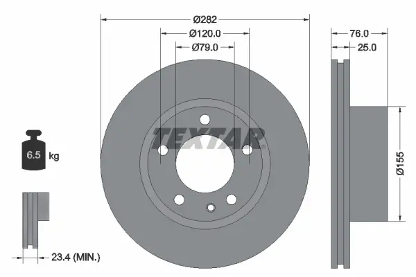 Bremsscheibe Vorderachse TEXTAR 92026700