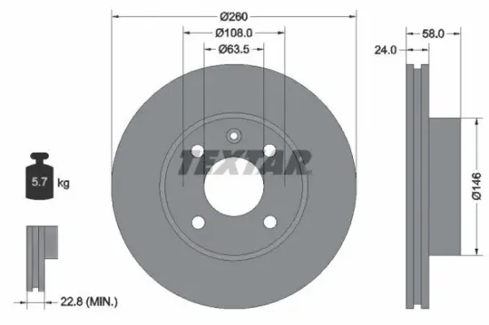 Bremsscheibe TEXTAR 92027300 Bild Bremsscheibe TEXTAR 92027300