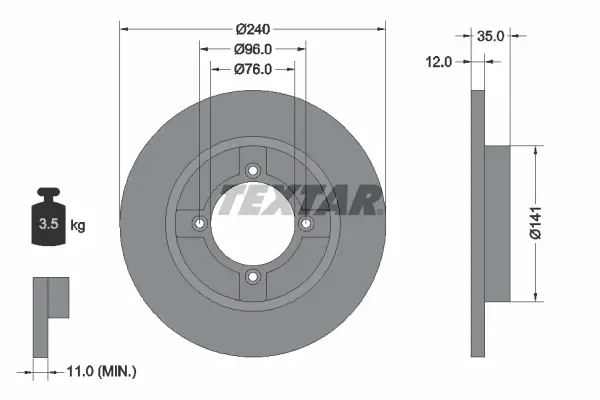 Bremsscheibe Vorderachse TEXTAR 92029300