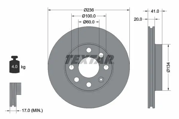 Bremsscheibe TEXTAR 92029603