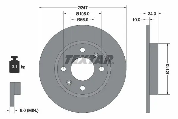 Bremsscheibe TEXTAR 92029803