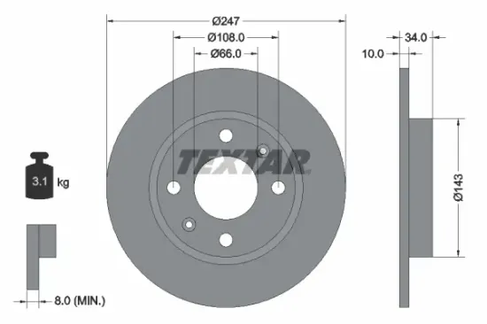 Bremsscheibe TEXTAR 92029803 Bild Bremsscheibe TEXTAR 92029803
