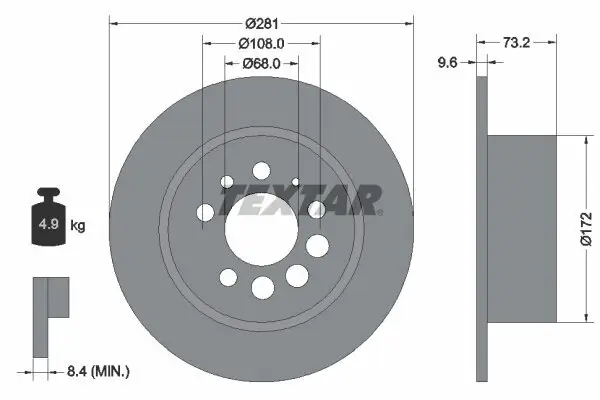 Bremsscheibe TEXTAR 92031400 Bild Bremsscheibe TEXTAR 92031400