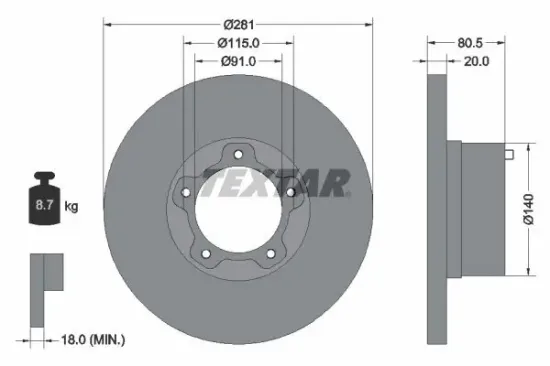 Bremsscheibe TEXTAR 92031500 Bild Bremsscheibe TEXTAR 92031500