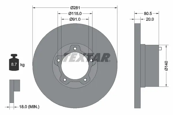 Bremsscheibe Vorderachse TEXTAR 92031500