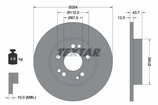 Bremsscheibe TEXTAR 92031803 Bild Bremsscheibe TEXTAR 92031803