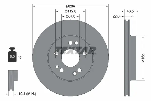 Bremsscheibe Vorderachse TEXTAR 92031900
