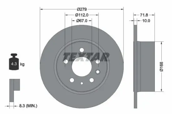 Bremsscheibe TEXTAR 92032600 Bild Bremsscheibe TEXTAR 92032600