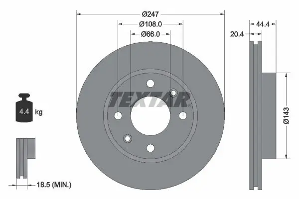 Bremsscheibe Vorderachse TEXTAR 92033800