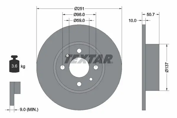 Bremsscheibe TEXTAR 92034203