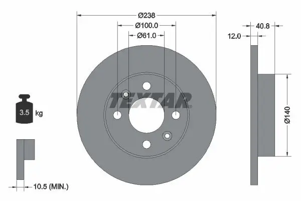 Bremsscheibe TEXTAR 92036103