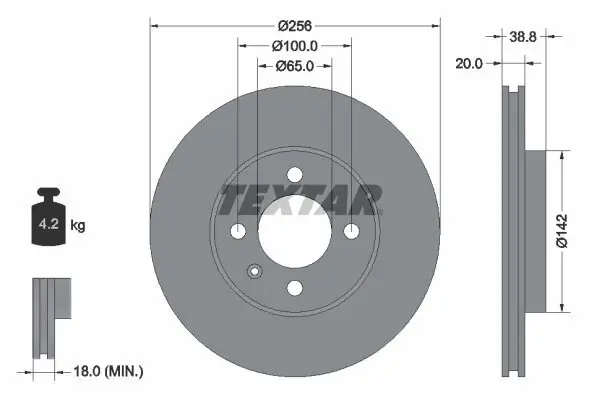 Bremsscheibe TEXTAR 92036800