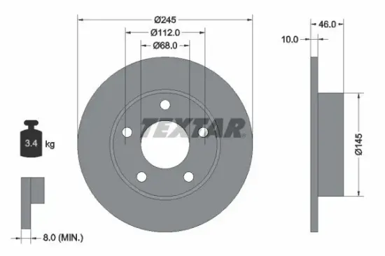 Bremsscheibe TEXTAR 92037400 Bild Bremsscheibe TEXTAR 92037400