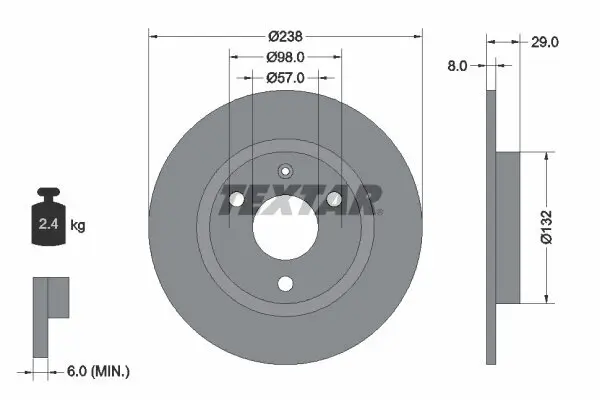 Bremsscheibe TEXTAR 92038500