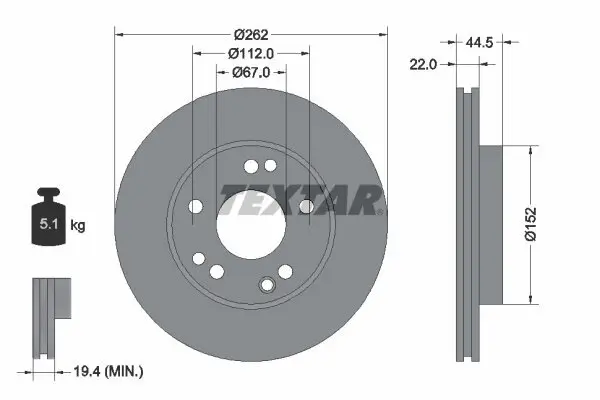 Bremsscheibe TEXTAR 92038600