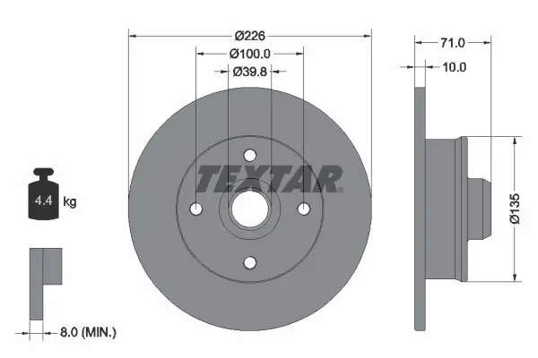 Bremsscheibe TEXTAR 92041803