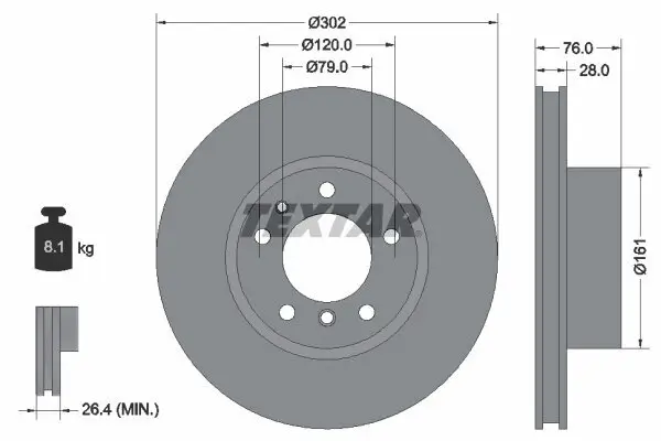 Bremsscheibe TEXTAR 92042400