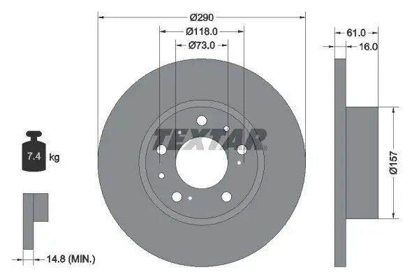 Bremsscheibe TEXTAR 92042900