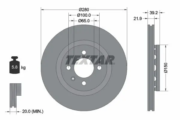 Bremsscheibe TEXTAR 92043500