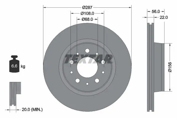 Bremsscheibe TEXTAR 92051300 Bild Bremsscheibe TEXTAR 92051300