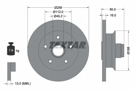 Bremsscheibe Vorderachse TEXTAR 92053000 Bild Bremsscheibe Vorderachse TEXTAR 92053000