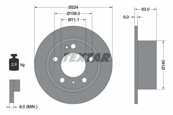 Bremsscheibe TEXTAR 92054500