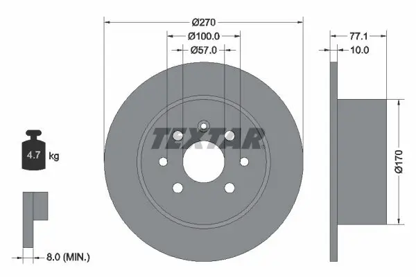 Bremsscheibe TEXTAR 92054700