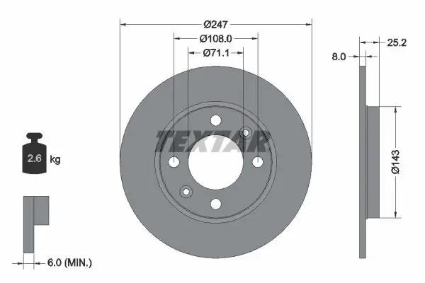 Bremsscheibe TEXTAR 92055003