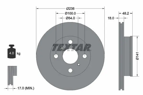 Bremsscheibe TEXTAR 92055800