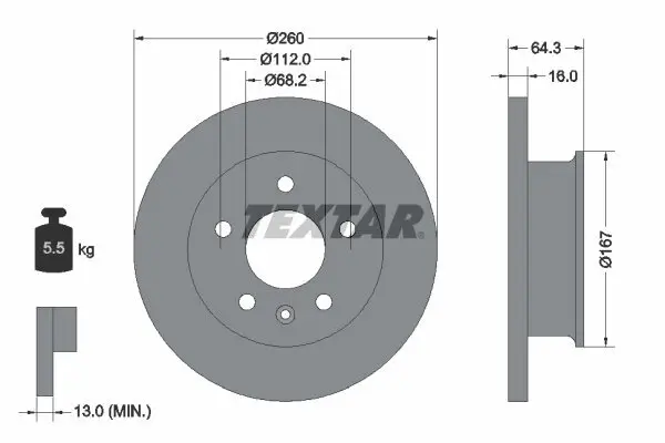 Bremsscheibe TEXTAR 92055900