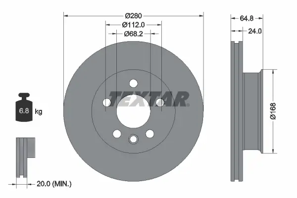 Bremsscheibe Vorderachse TEXTAR 92056000
