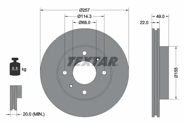 Bremsscheibe TEXTAR 92056300