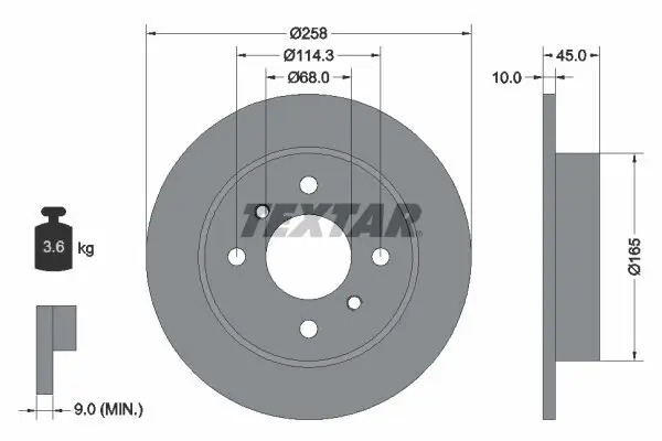 Bremsscheibe TEXTAR 92056400