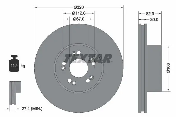 Bremsscheibe TEXTAR 92056600