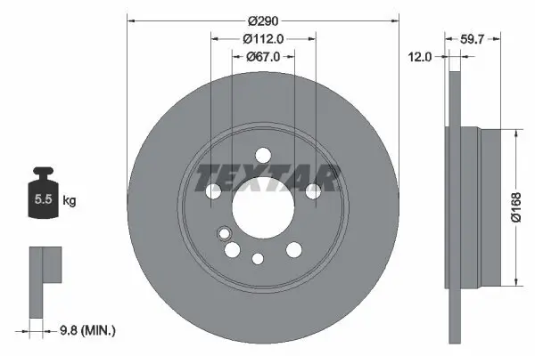 Bremsscheibe TEXTAR 92056900