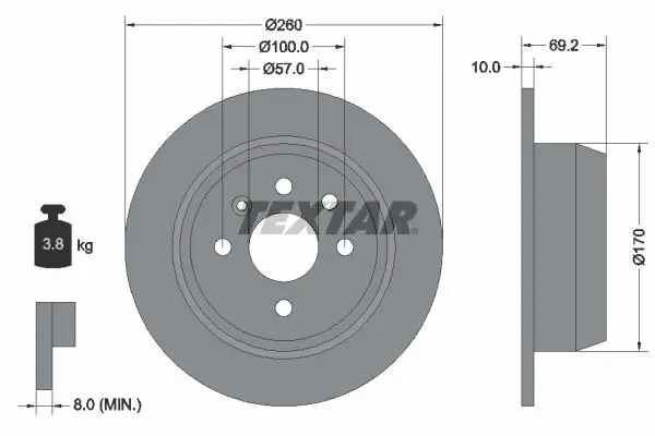 Bremsscheibe TEXTAR 92057000